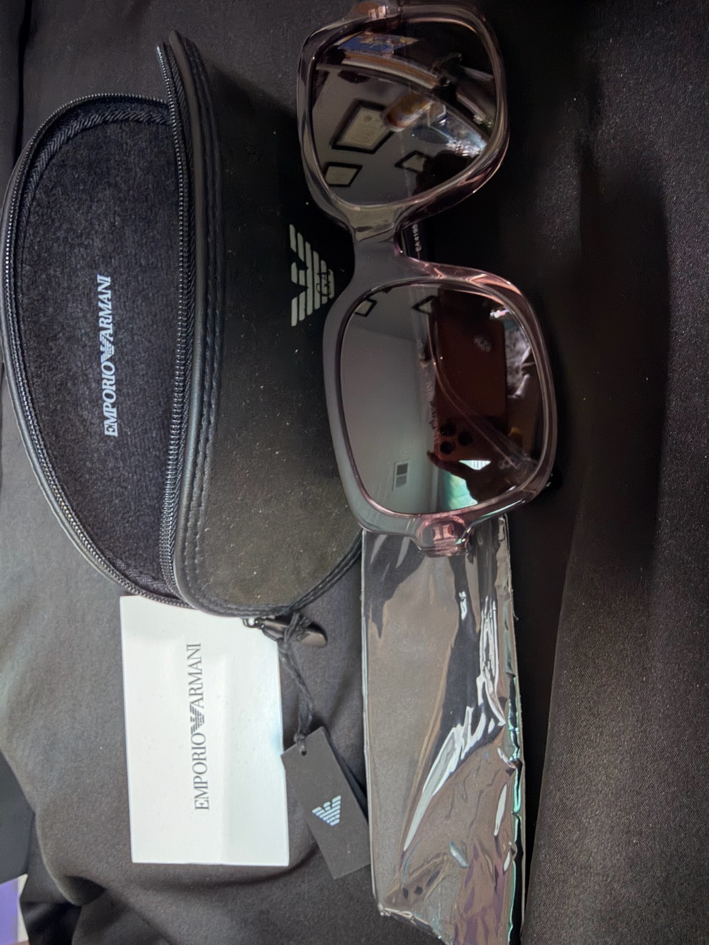 Emporio Armani Women's Translucent Purple Oversized Sunglasses